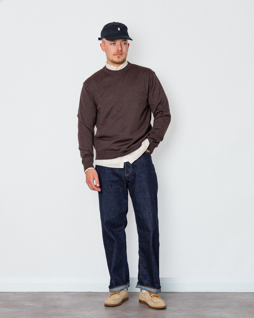 【新品未使用】ANOTHER ASPECT 26SS sweater Another Sweater 5.0 - Brown Melange | Another Aspect | Peggs & son.
