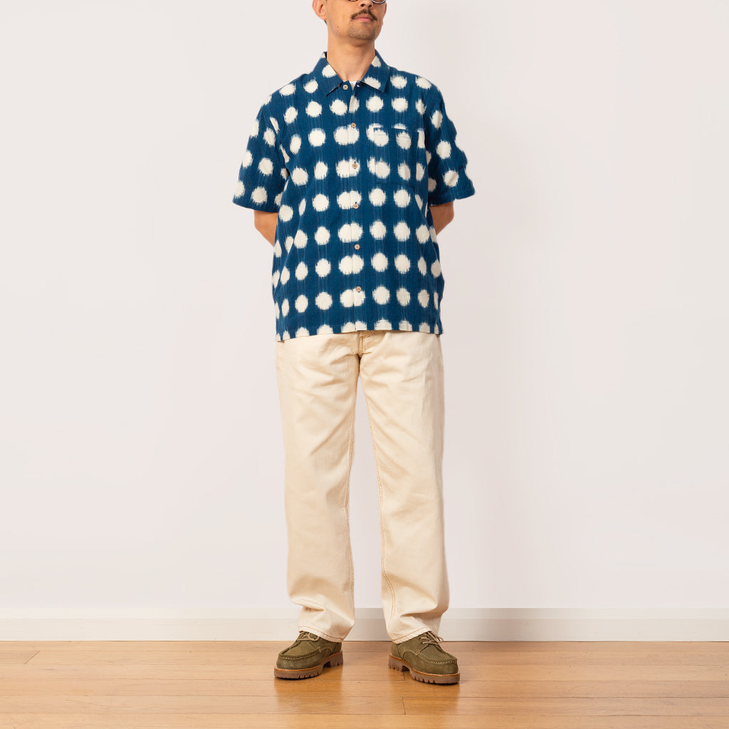 Gabe Shirt - Indigo Dot Ikat