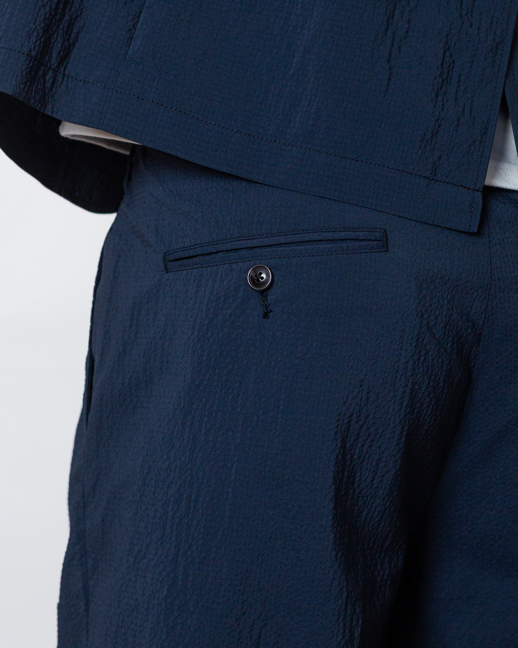 2 Pleat Seersucker Anywhere Pant - Navy
