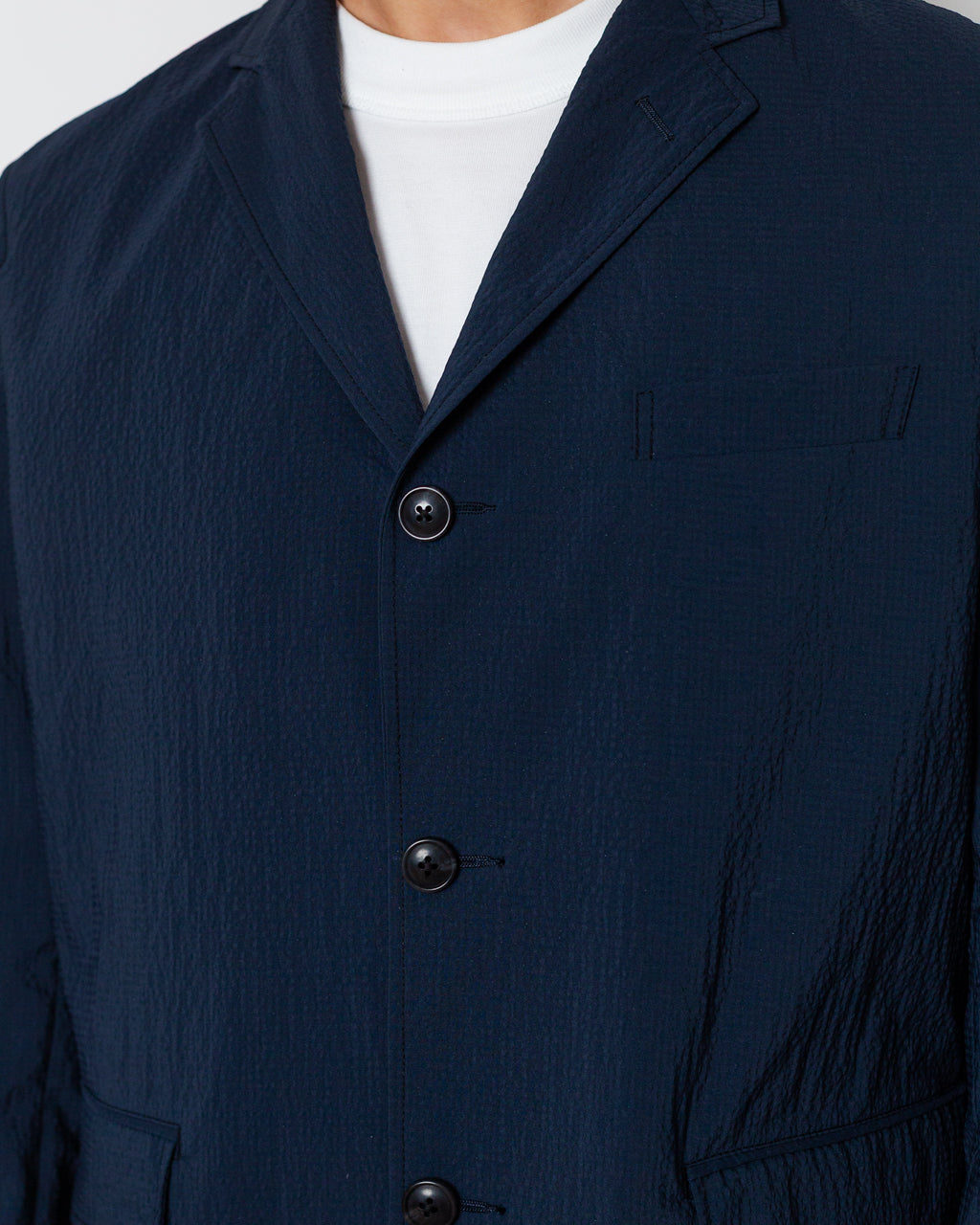 3 Button Seersucker Anywhere Suit - Navy
