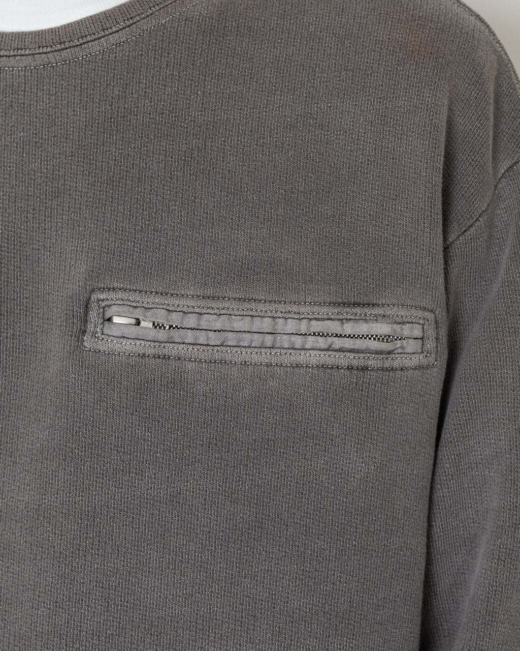 Mineral Dyed Cotton Zip Sweatshirt - Grey V0060