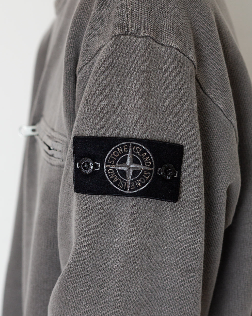 Mineral Dyed Cotton Zip Sweatshirt - Grey V0060