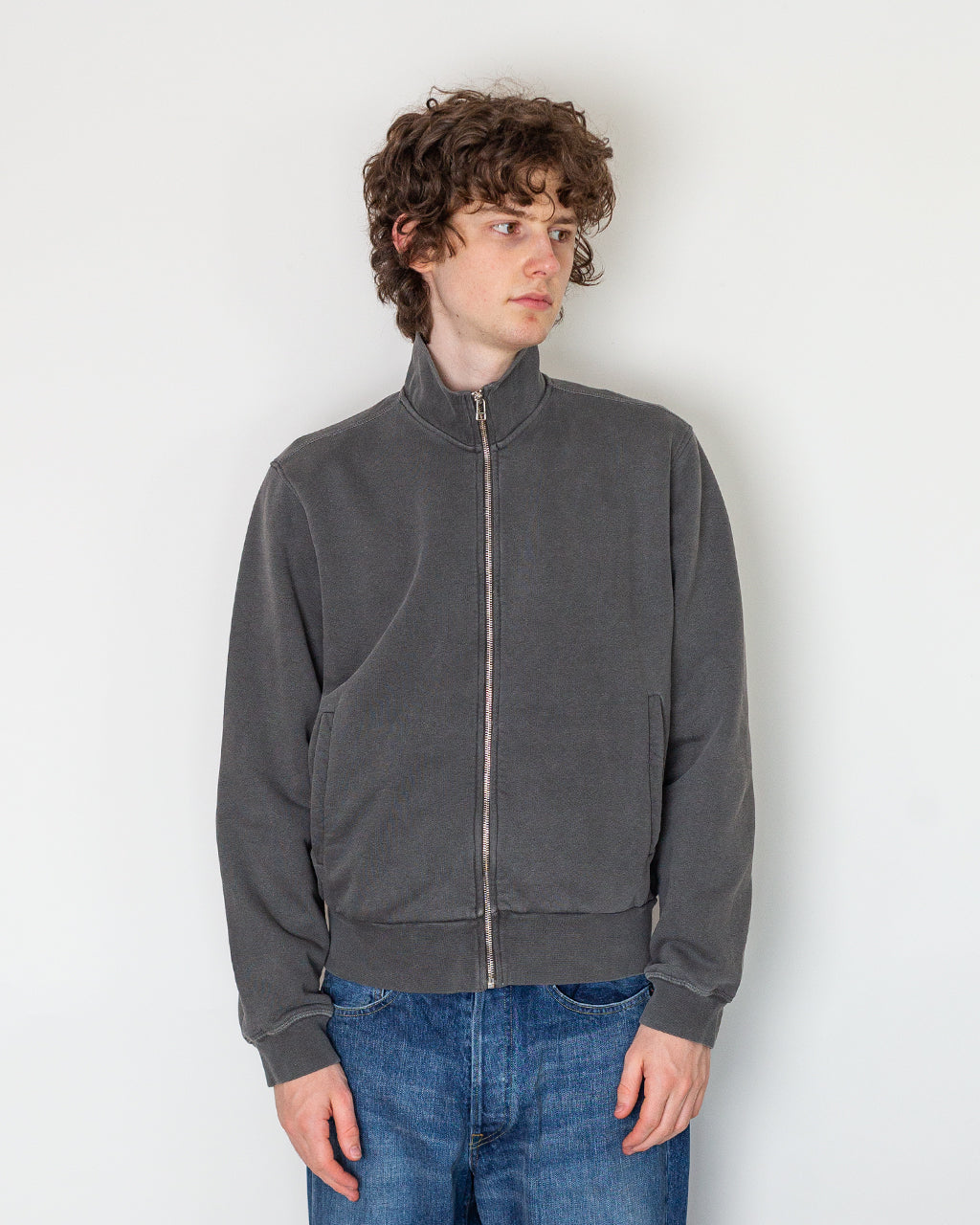 Full Zip Sweat - Washed Black