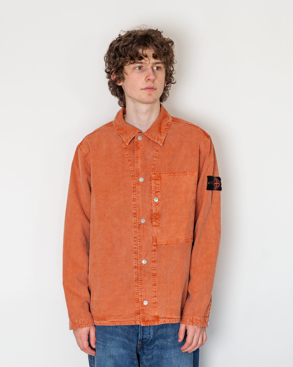 Mineral Dyed Panama Cotton Shirt - Brick Red V0015