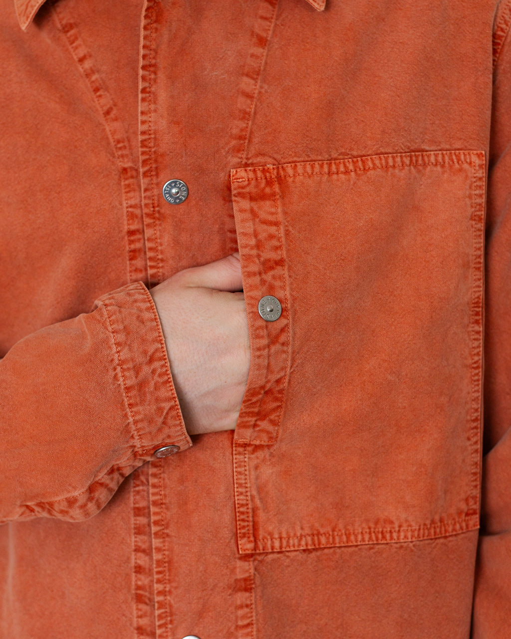 Mineral Dyed Panama Cotton Shirt - Brick Red V0015