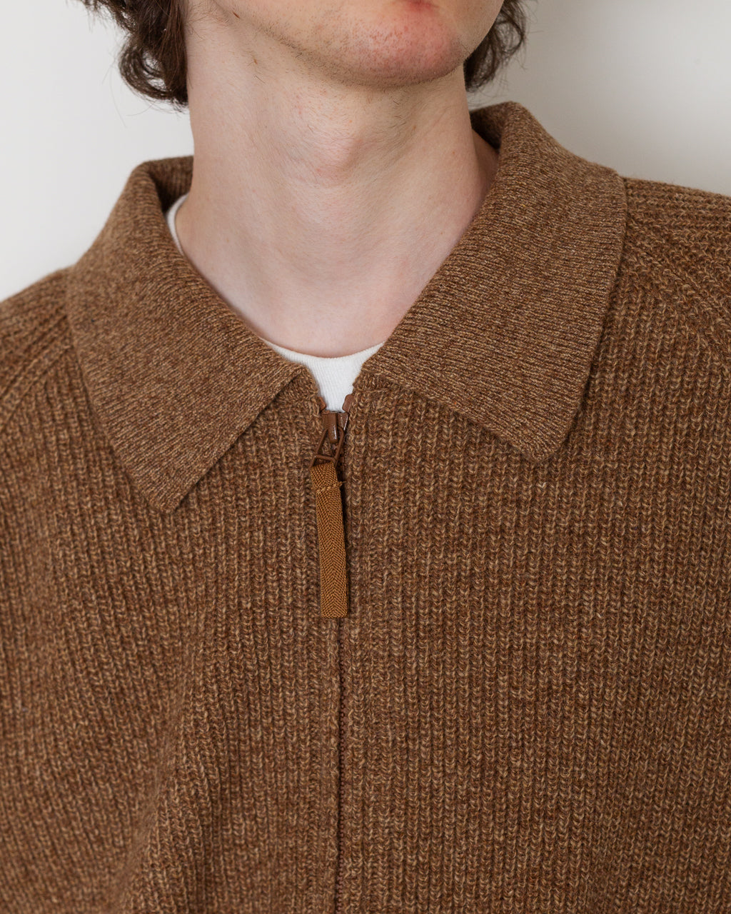 Zip Cardigan - Tawny | Universal Works | Peggs & son.