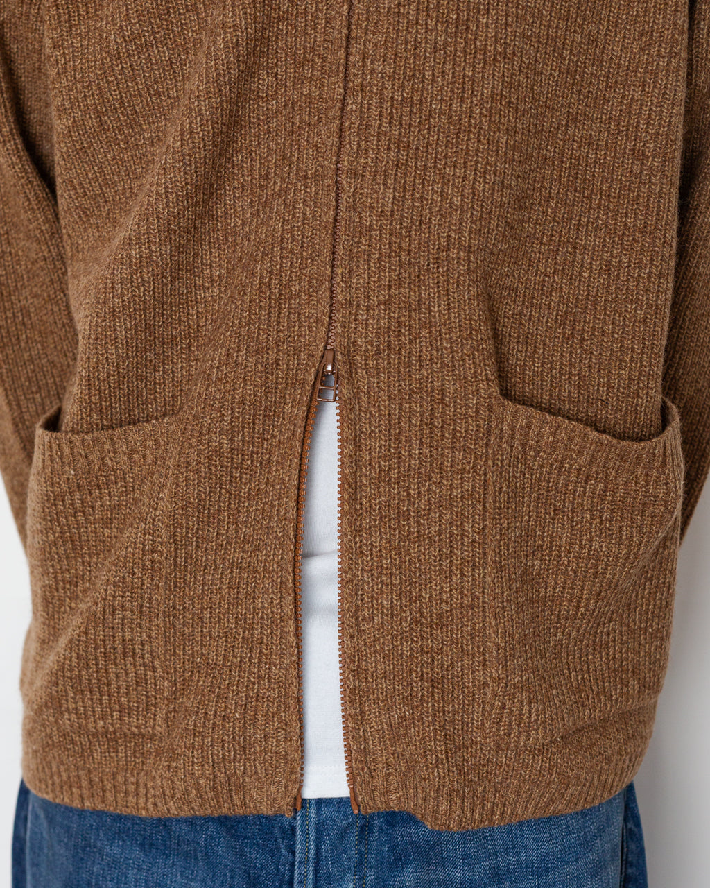 Zip Cardigan - Tawny | Universal Works | Peggs & son.