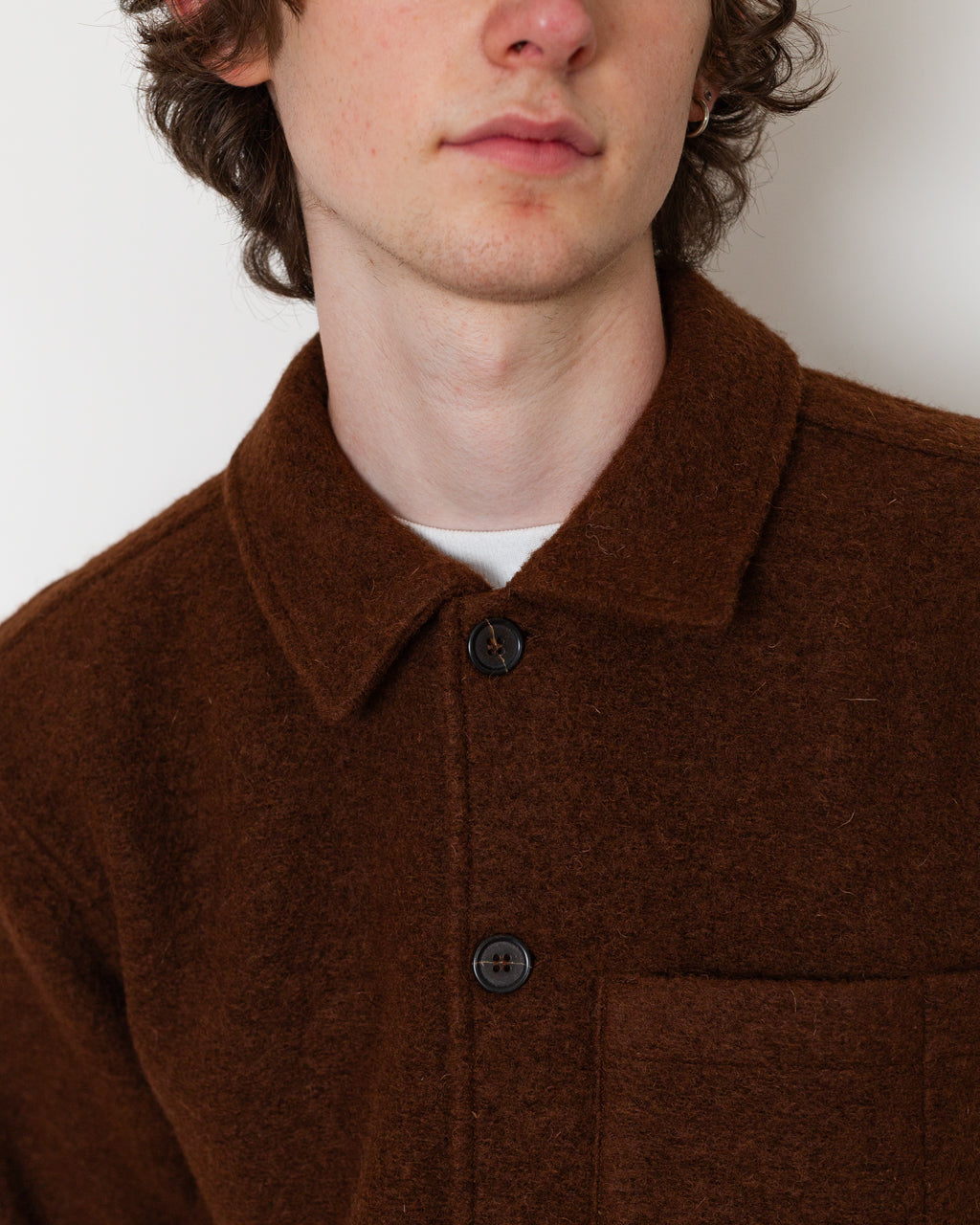 Wool Fleece Uniform Jacket - Cacao | Universal Works | Peggs & son.