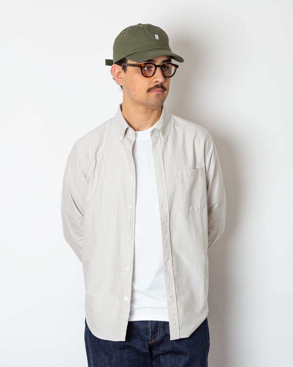 Norse Standard Oxford B.D. Shirt - Dark Dust Green