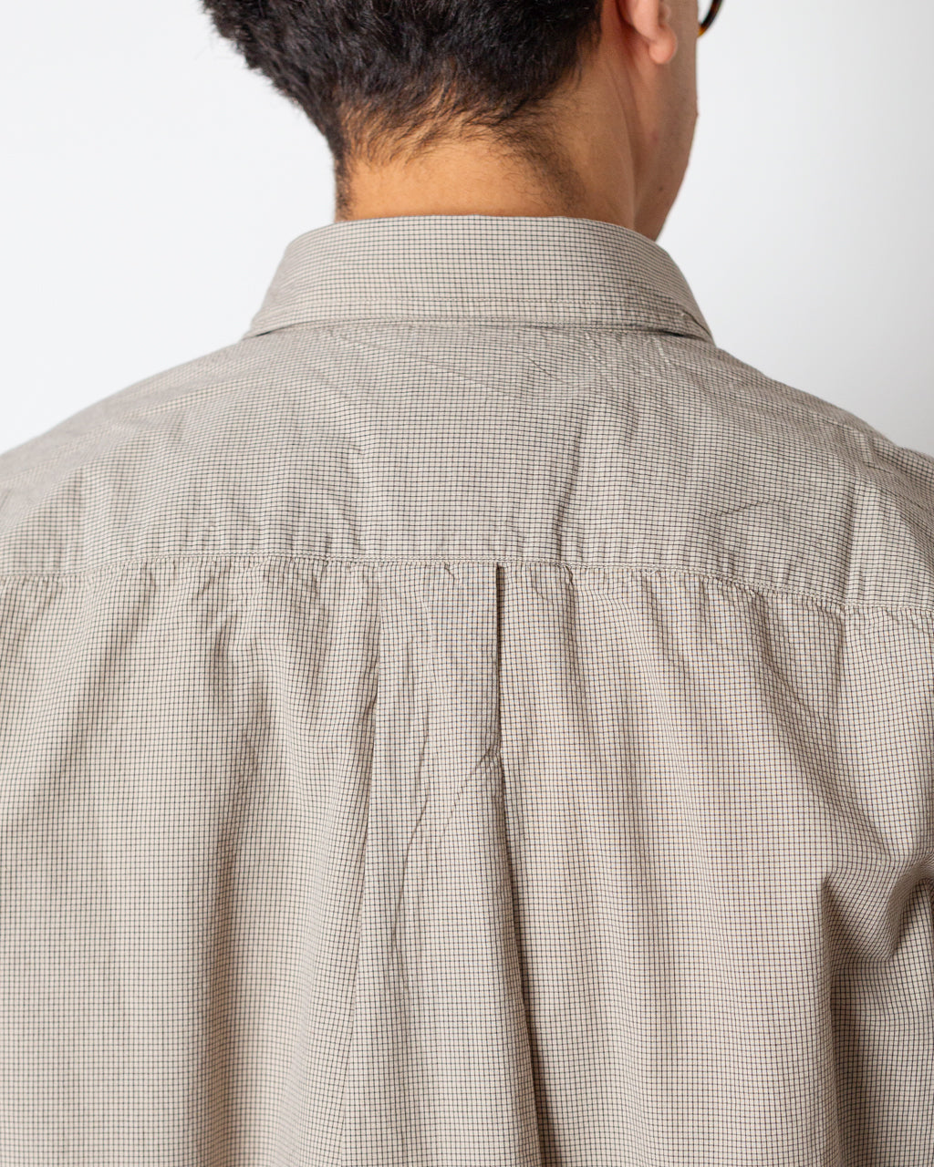 Espevik Oversized Micro Poplin Check Shirt - Oatmeal | Norse
