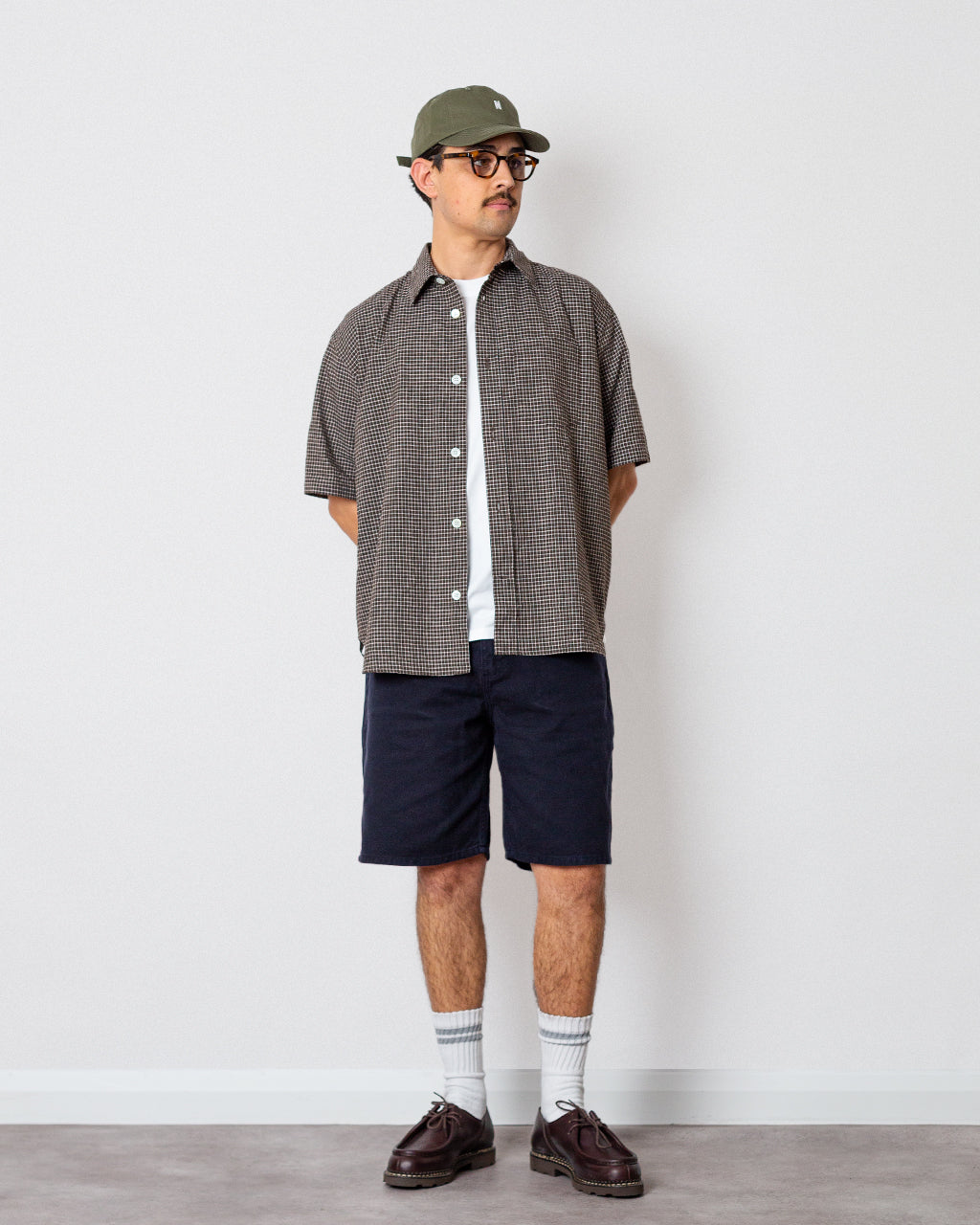 Espevik Oversized Check S/S Shirt - Taupe