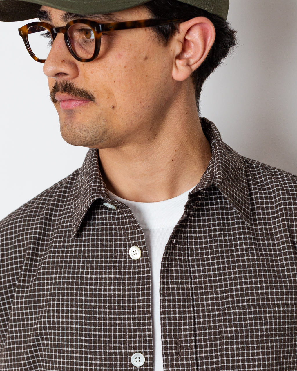 Espevik Oversized Check S/S Shirt - Taupe