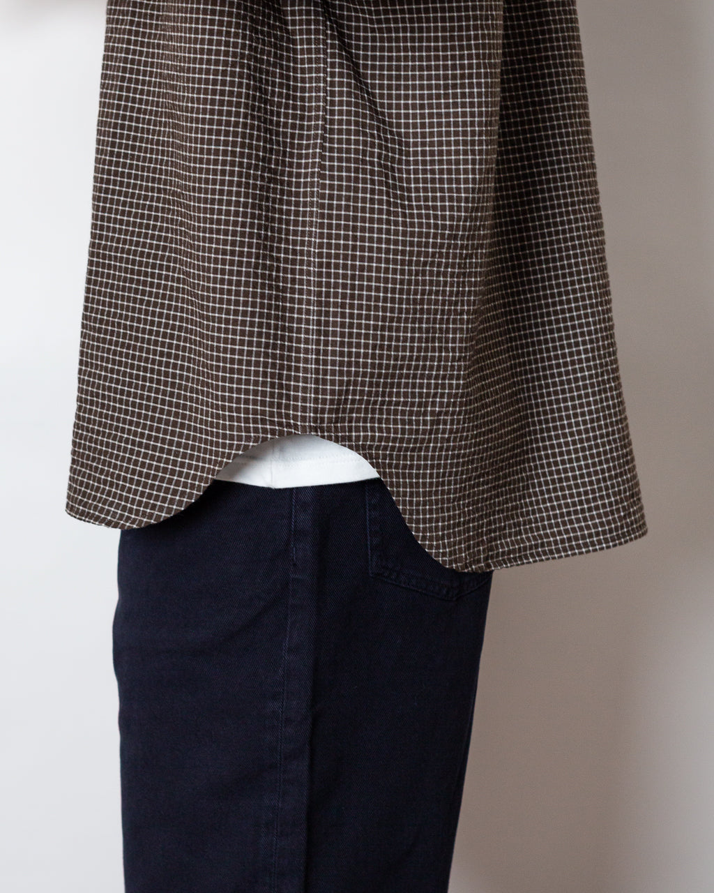 Espevik Oversized Check S/S Shirt - Taupe