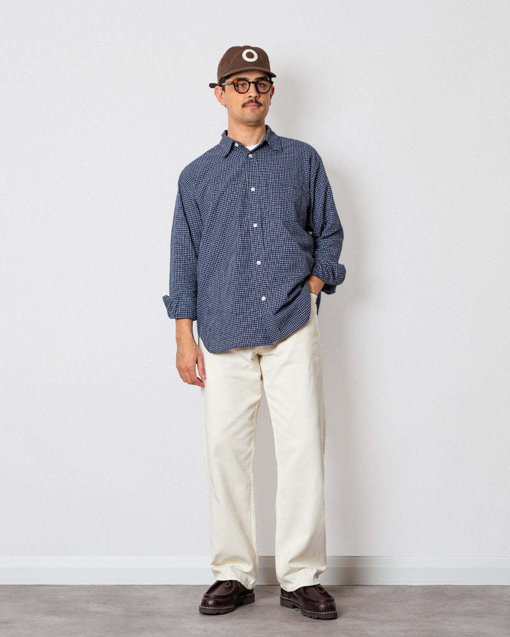 Espevik Check Oversized Shirt - Dark Navy | Norse Projects | Peggs