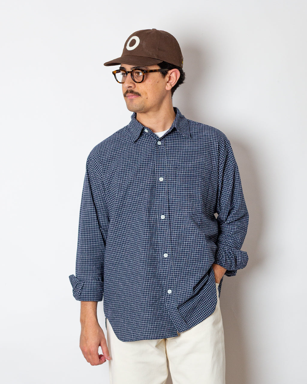 Espevik Check Oversized Shirt - Dark Navy