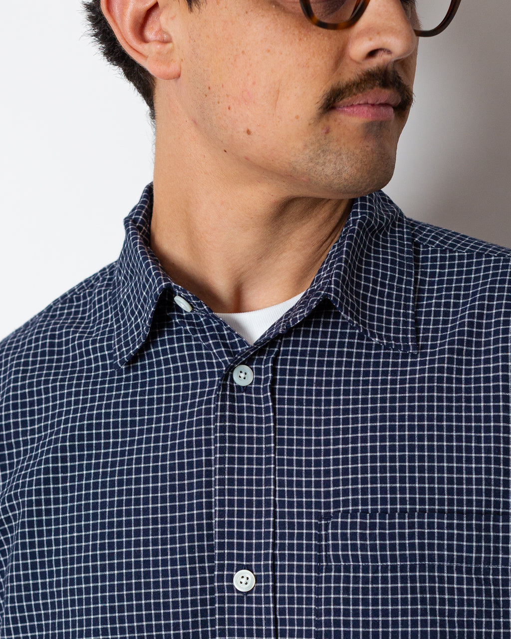 Espevik Check Oversized Shirt - Dark Navy | Norse Projects | Peggs
