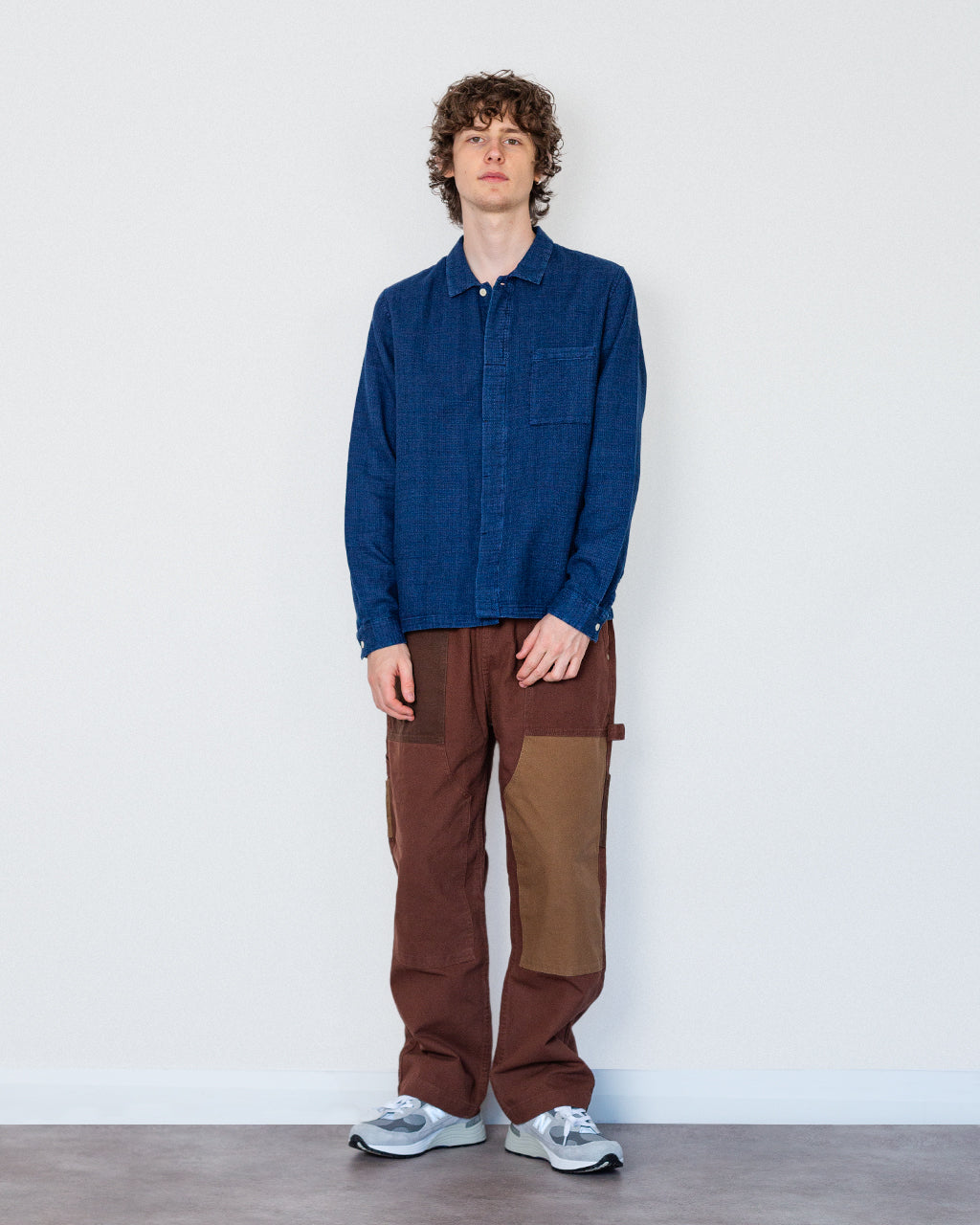 Patch Shirt - Indigo Basket Weave