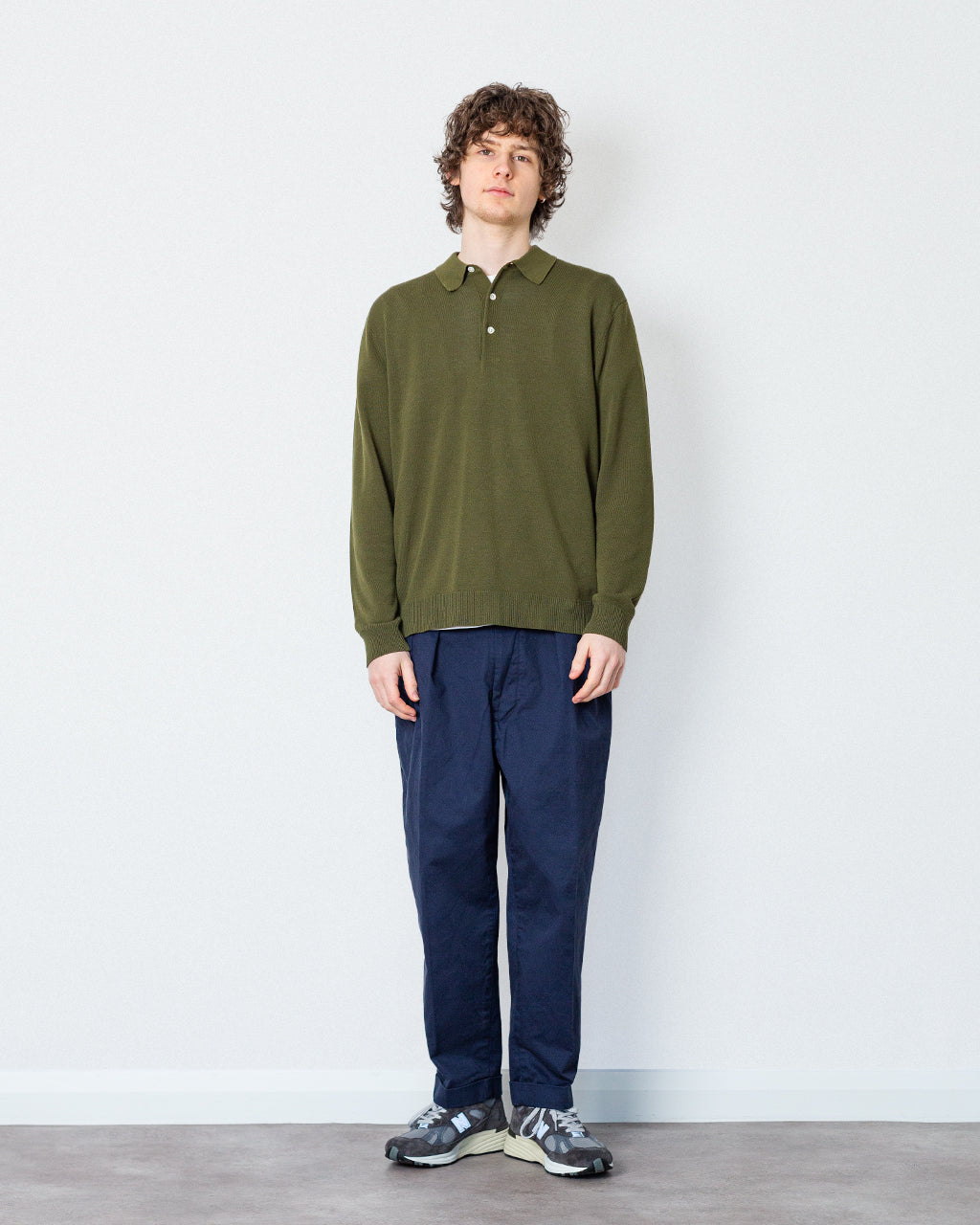 Knit Polo 12G - Olive