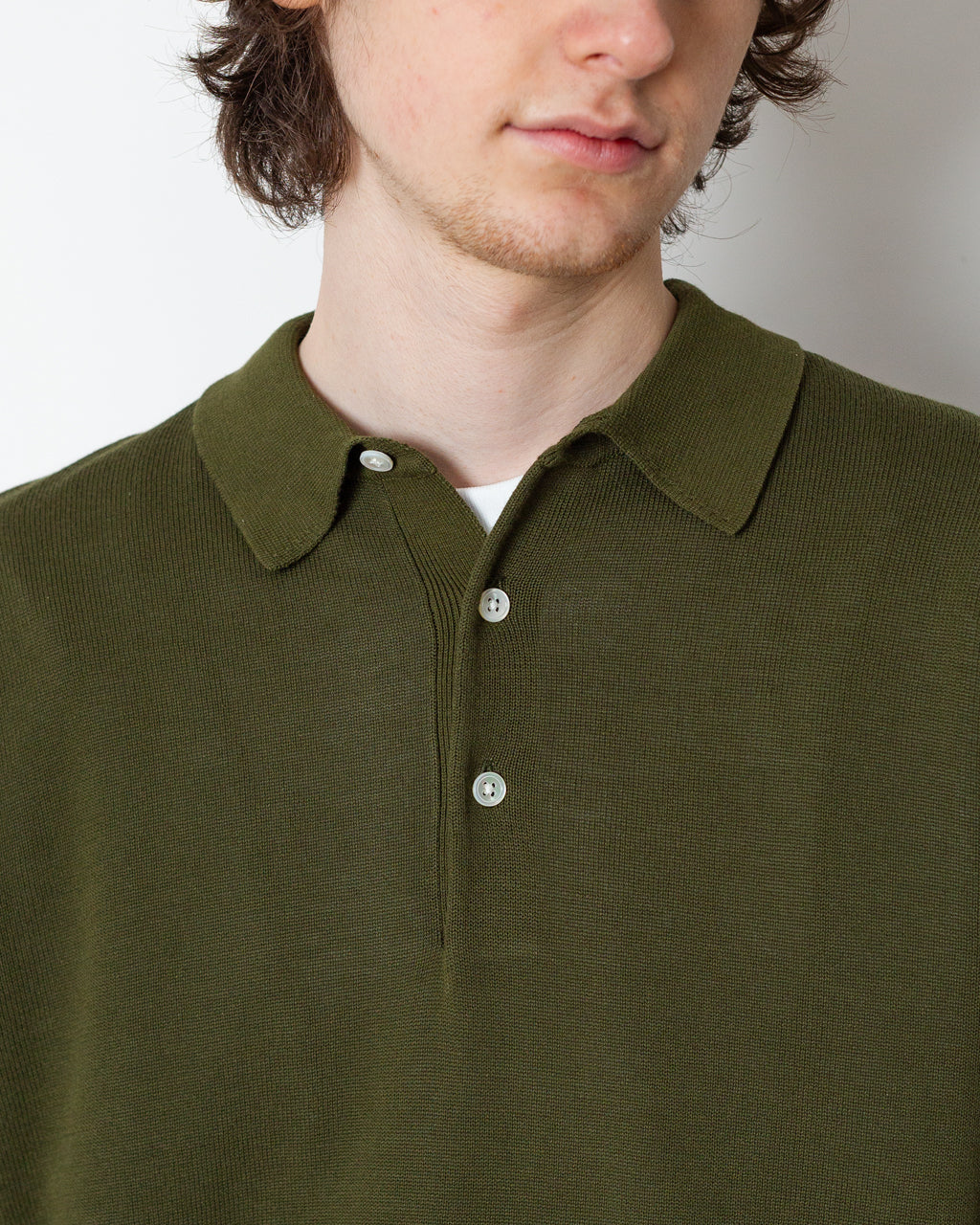 Knit Polo 12G - Olive