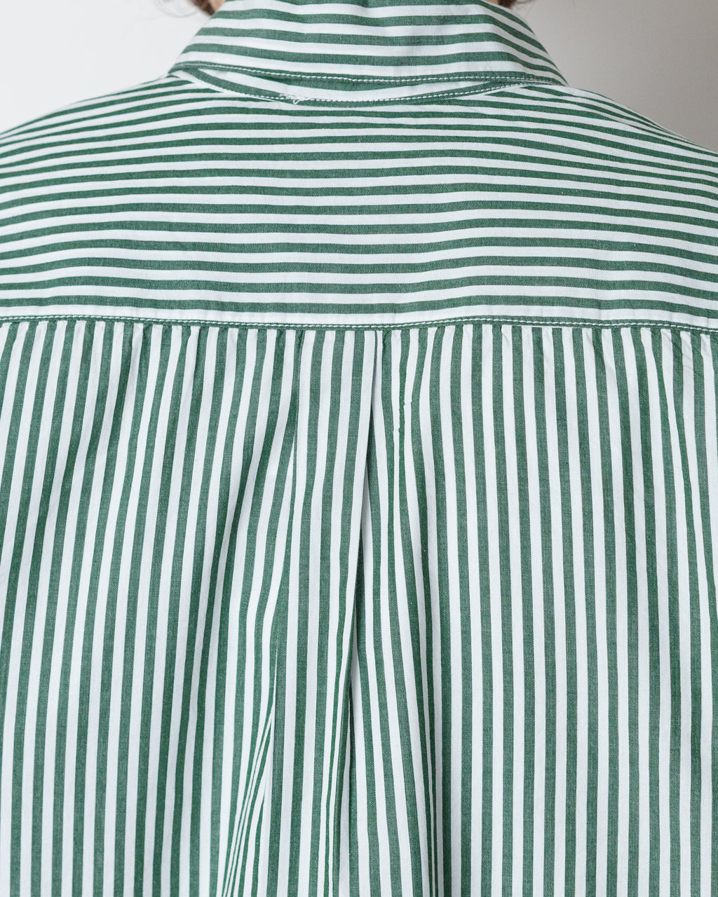 Poplin Stripe Waiter Shirt - Forest