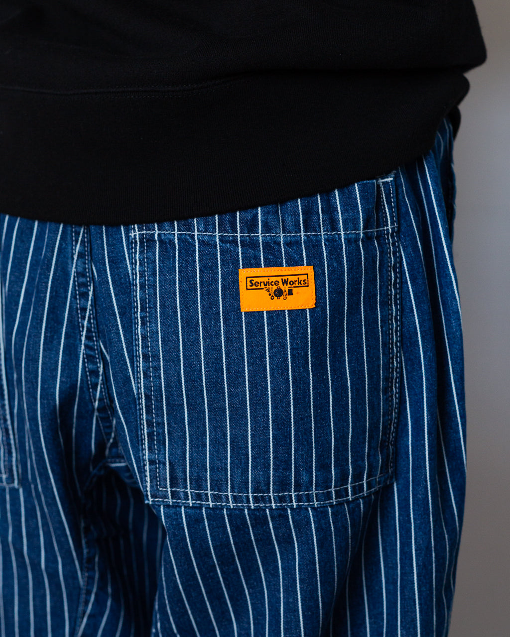 Pinstripe Denim Chef Pant - Indigo