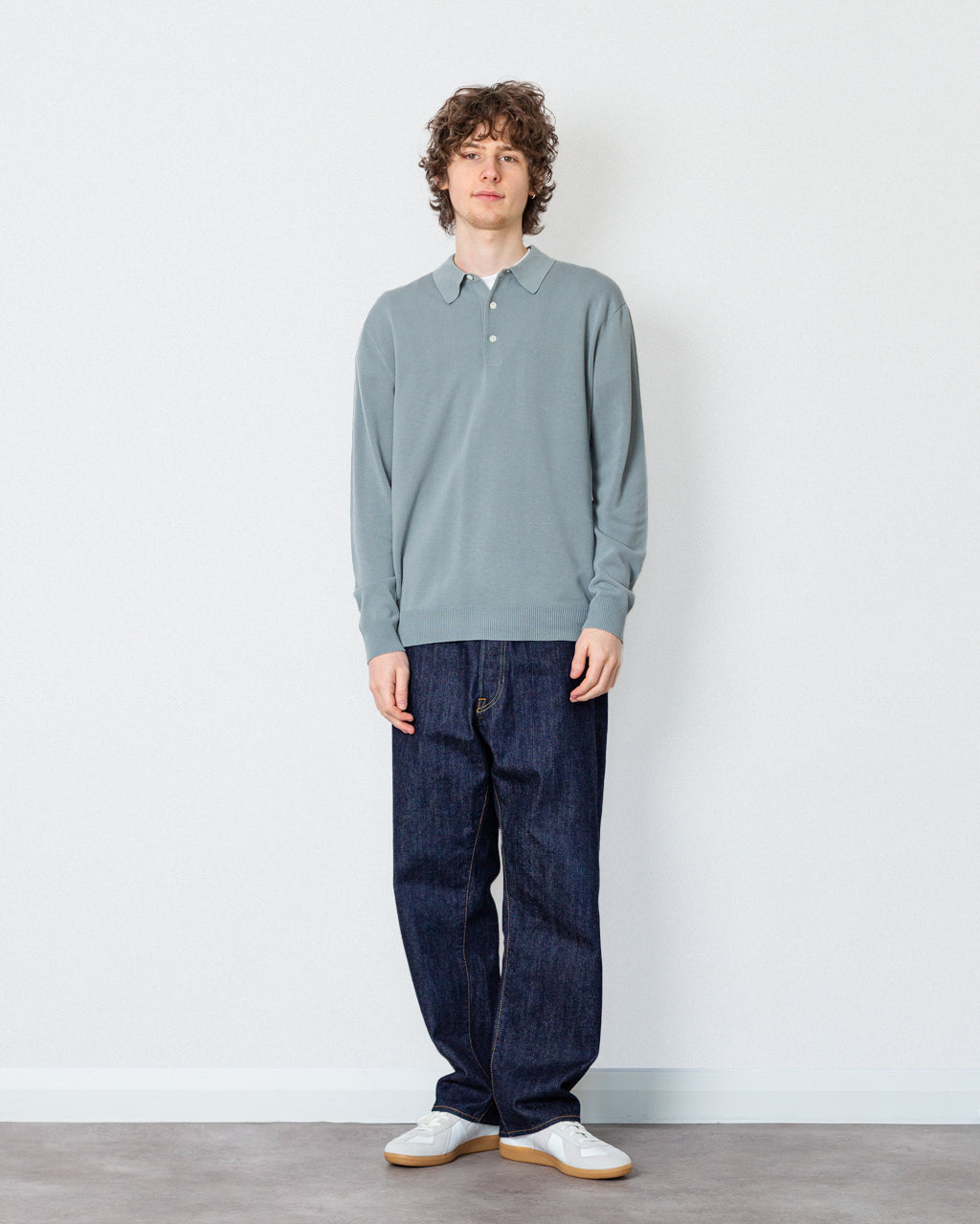 Knit Polo 12G - Ice Blue