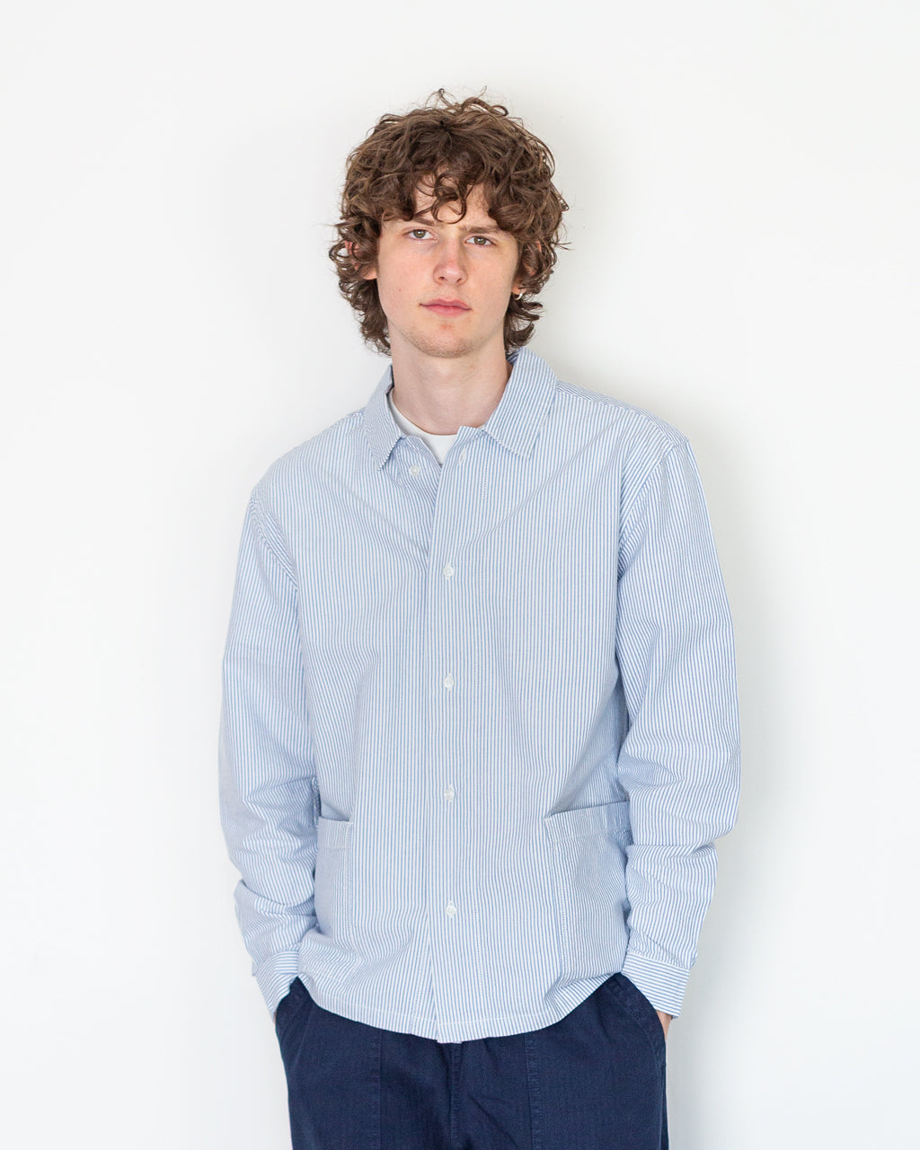 Waiter Shirt - Blue Oxford Stripe