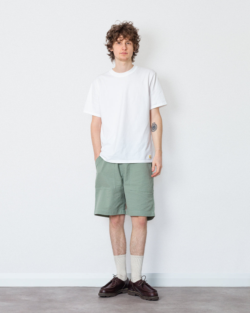 Seersucker Chef Short - Sage | Service Works | Peggs & son.