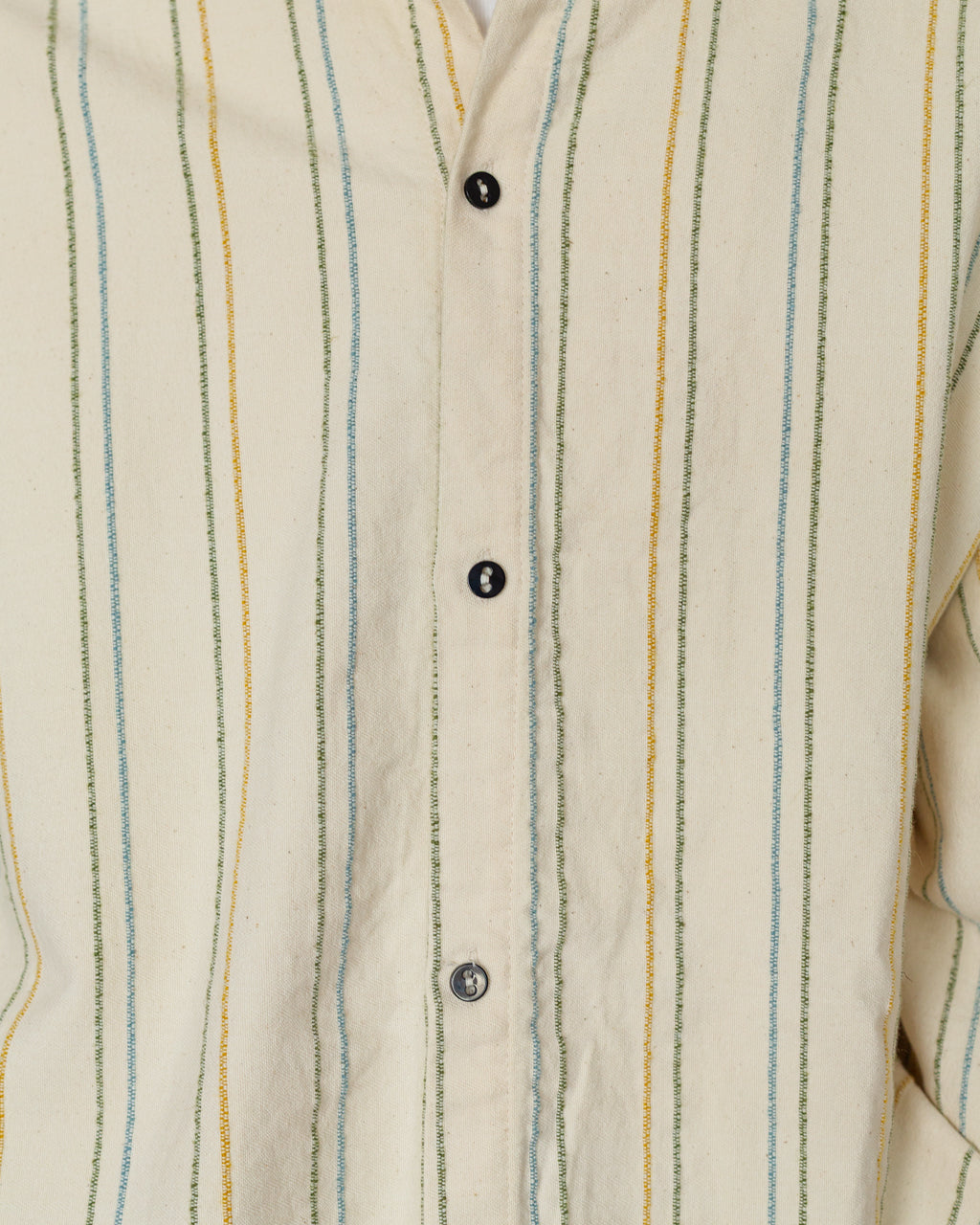 BURRO SHIRT - WOOL STRIPE COTTON TATTERSALL RINSED