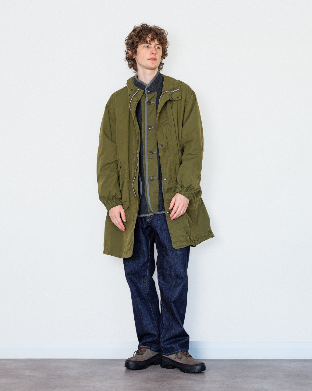 Oxford Three-Way Hooded Coat - Olive