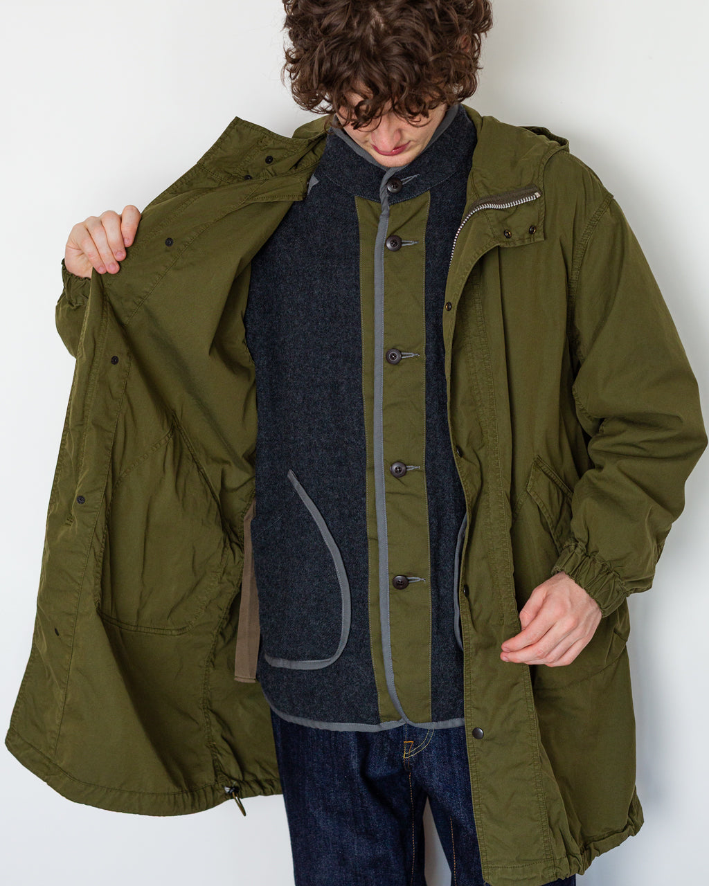 Oxford Three-Way Hooded Coat - Olive