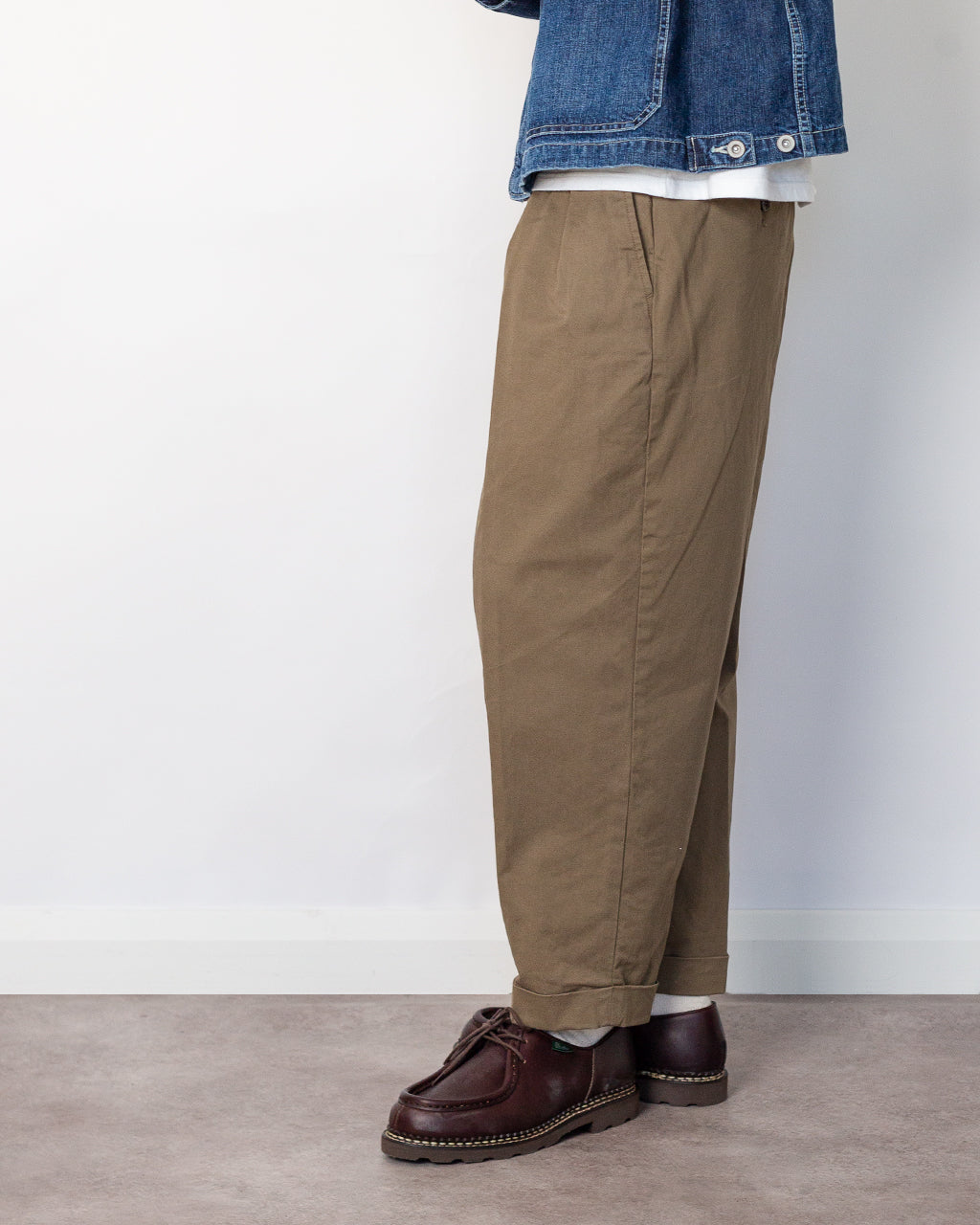 2 Pleat Twill Trouser - Olive