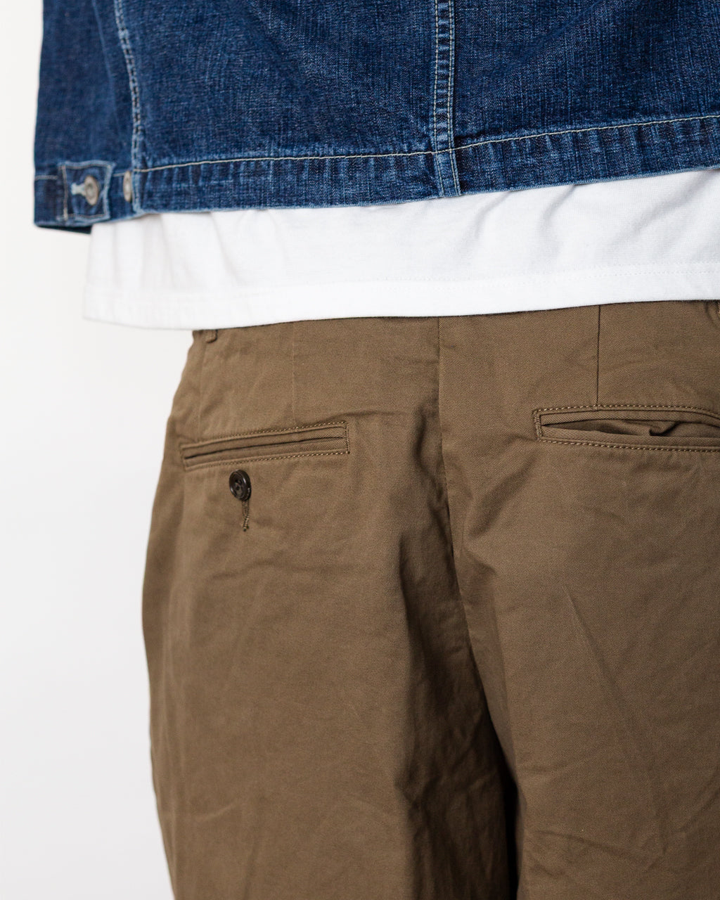 2 Pleat Twill Trouser - Olive