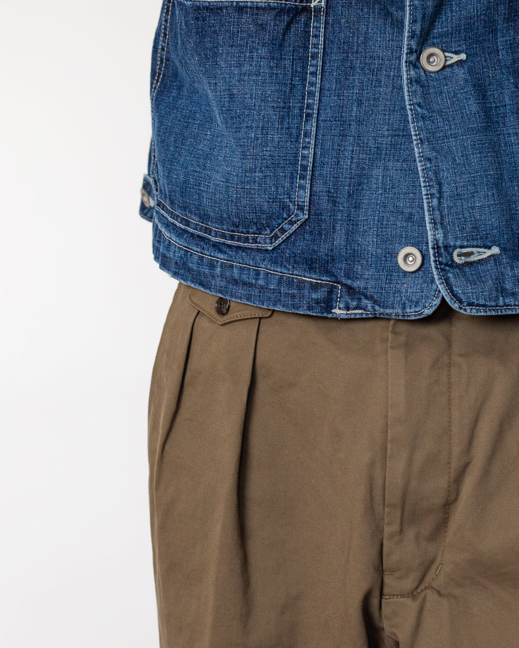 2 Pleat Twill Trouser - Olive