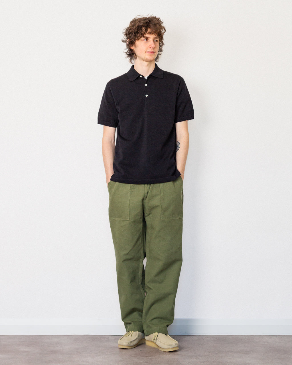 Knit Polo 12G S/S - Black