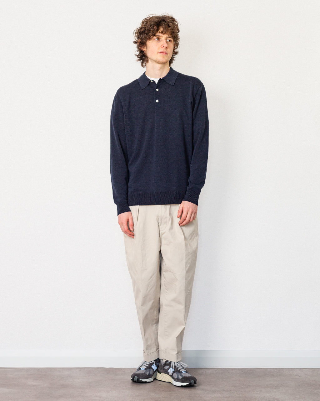 Knit Polo 12G - Navy