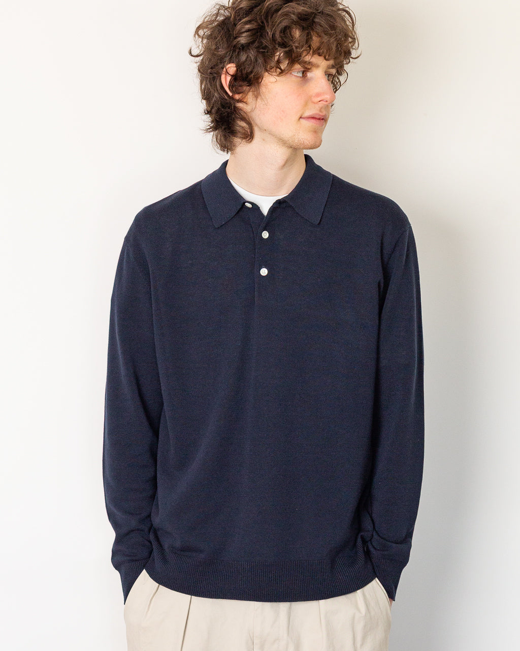 Knit Polo 12G - Navy