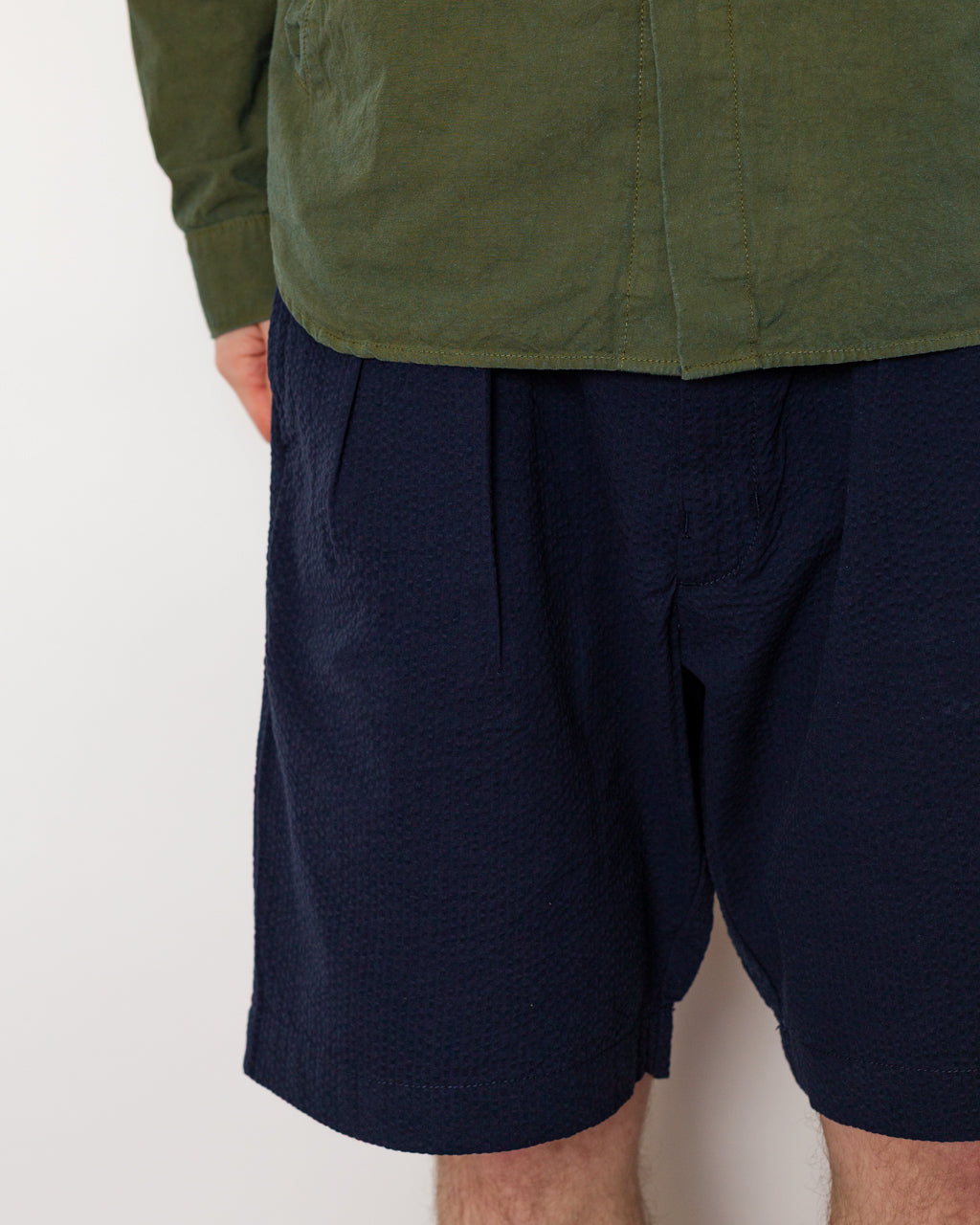 Seersucker Part Timer Short - Dark Navy
