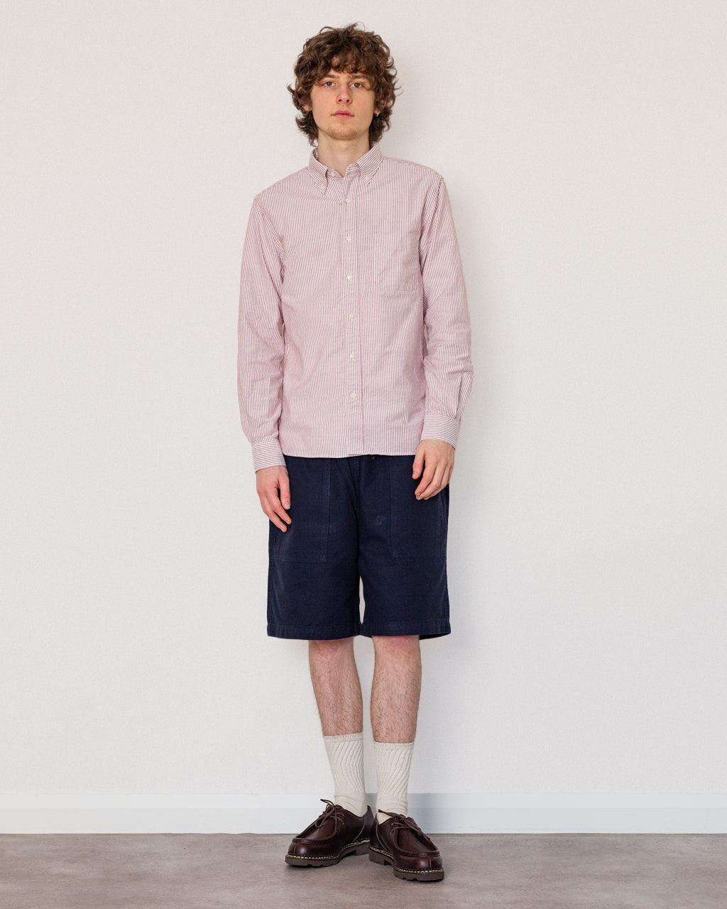 Oxford Candy Stripe Shirt - Wine