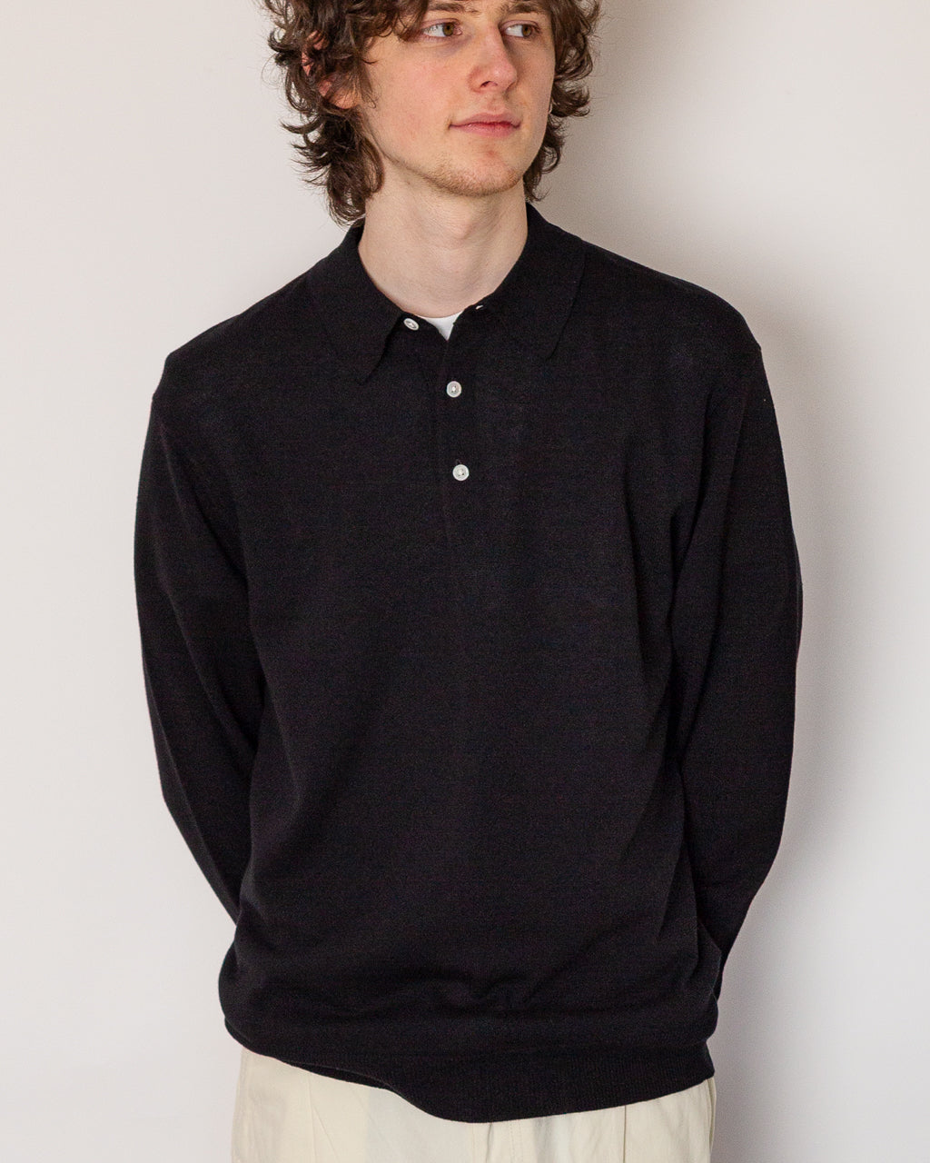 Knit Polo 12G - Black