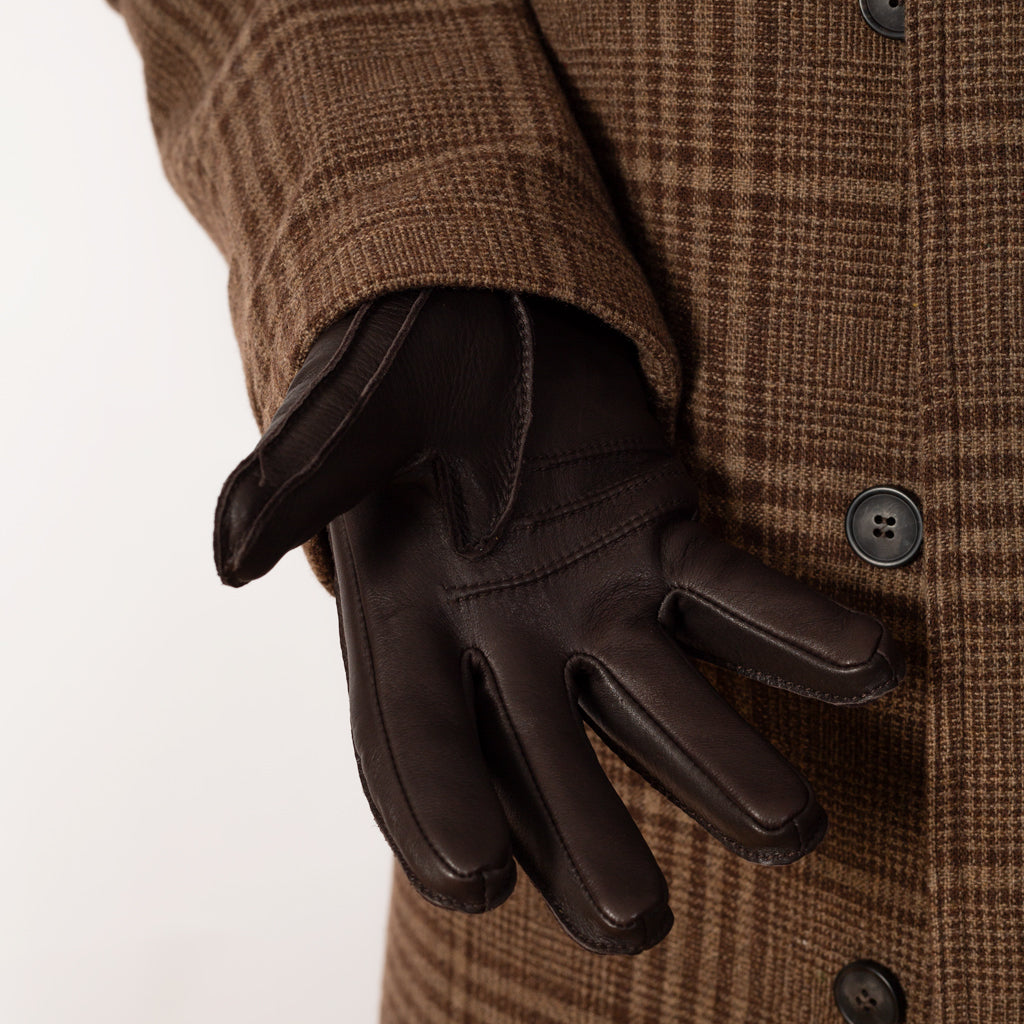 Deerskin Primaloft Rib Gloves - Dark Brown