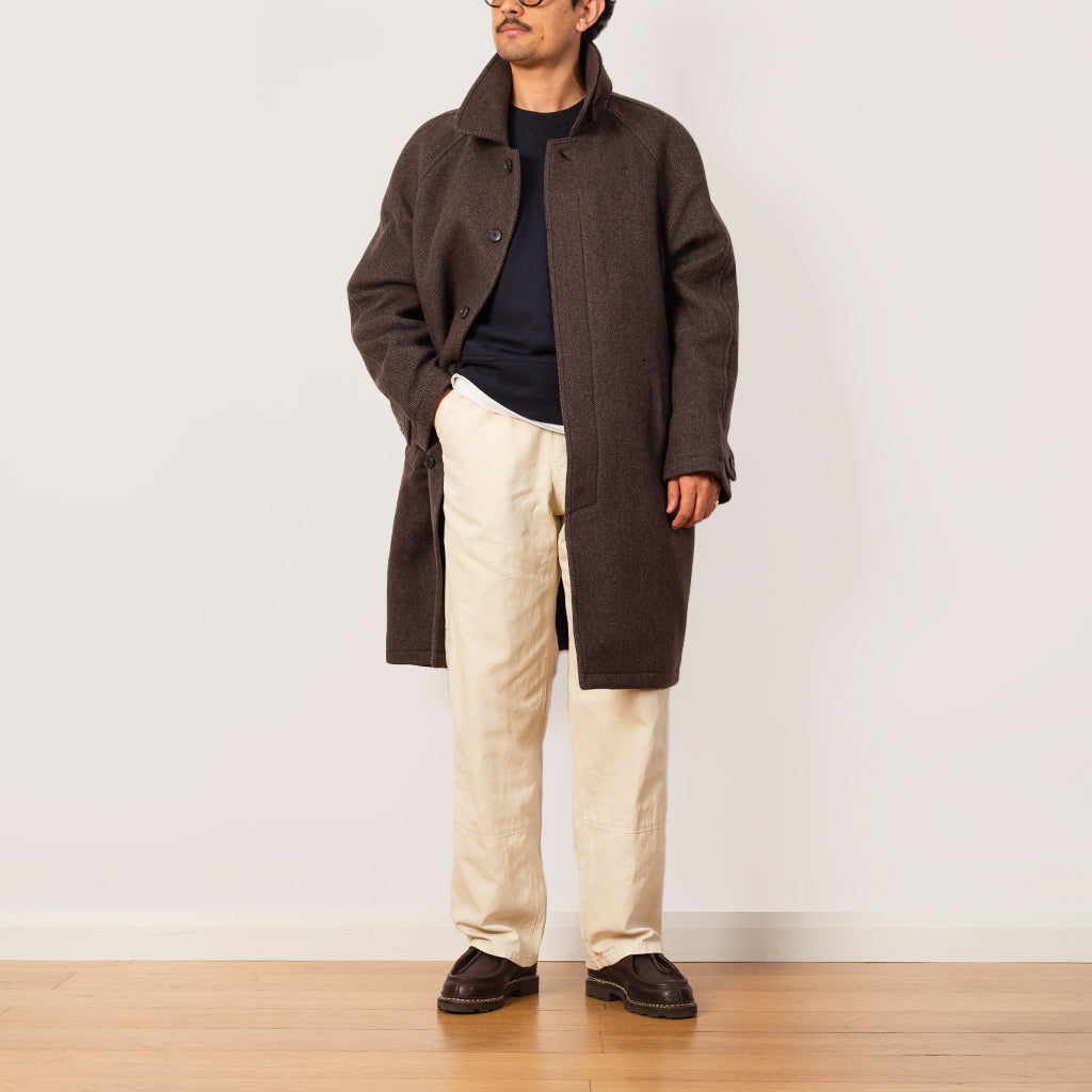 Accession Coat - Brown Herringbone Recycled Wool