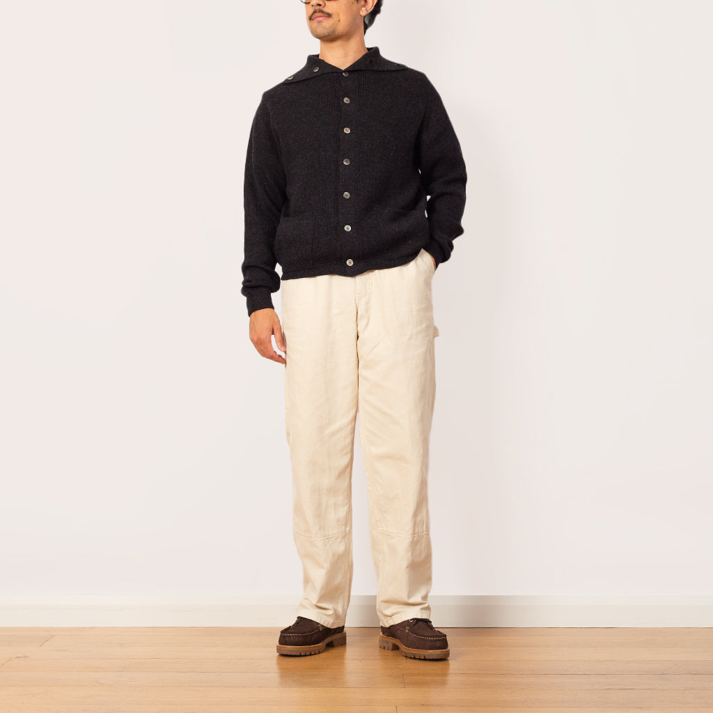 Turtle Neck Cardigan - Charcoal