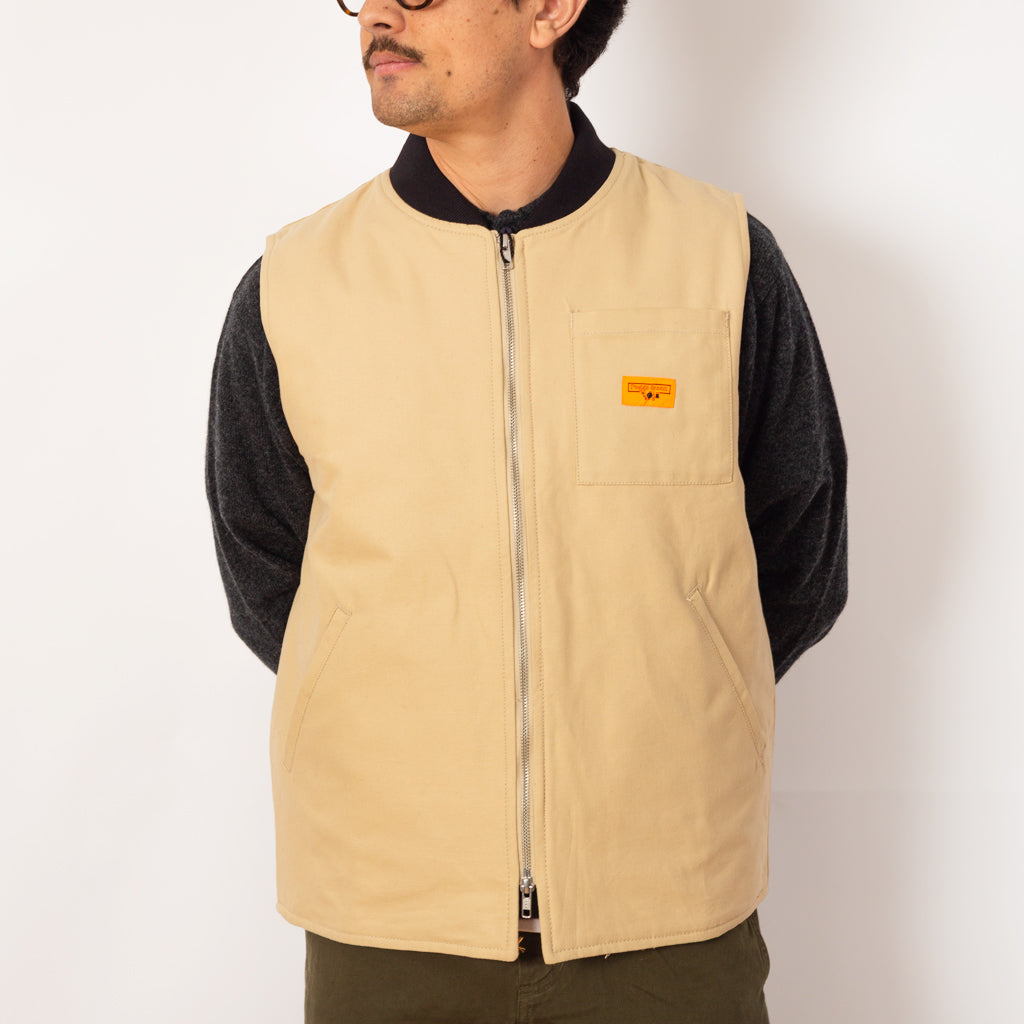 Padded Work Vest - Pale Khaki