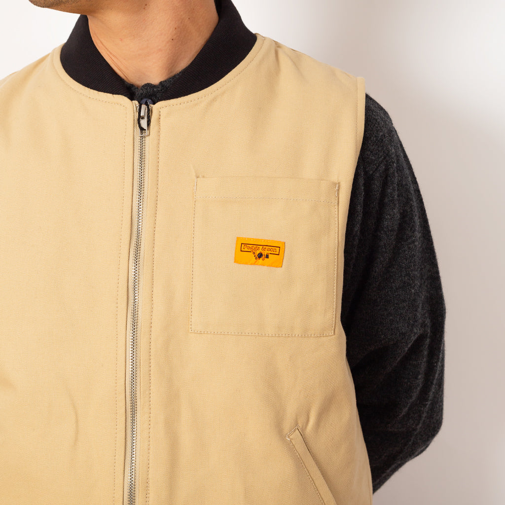 Padded Work Vest - Pale Khaki