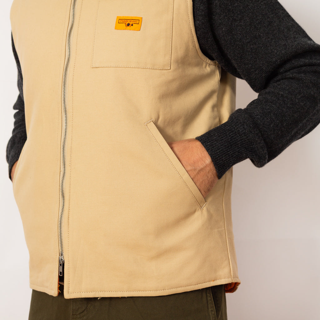 Padded Work Vest - Pale Khaki