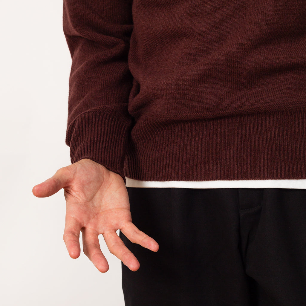 Athletic Crewneck Sweater - Burgundy