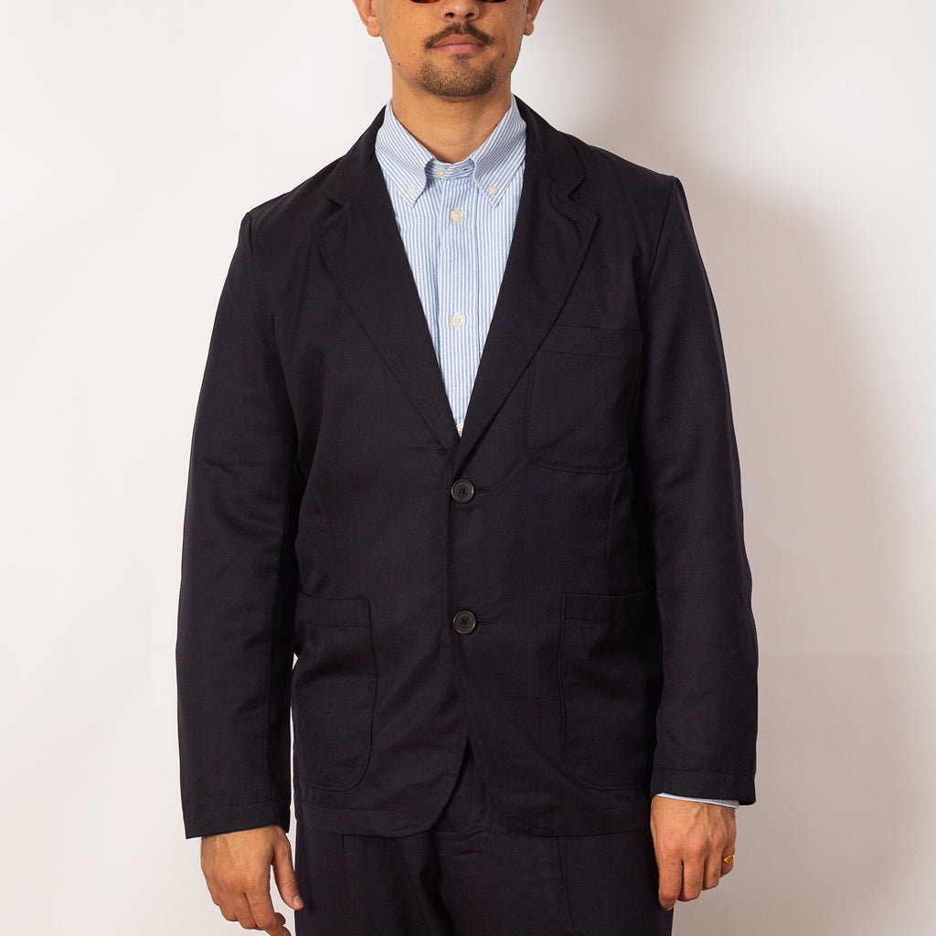 Travel Suiting Two Button Jacket - Navy