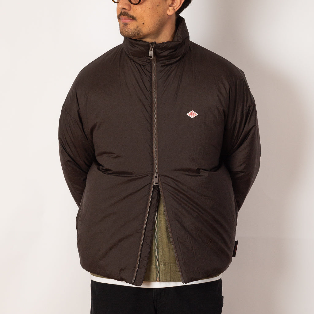 Stand Collar Jacket - Brown