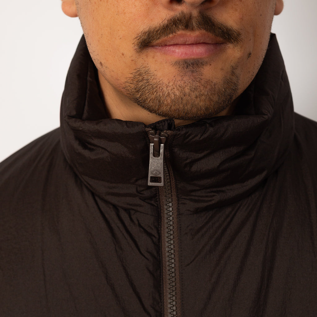 Stand Collar Jacket - Brown